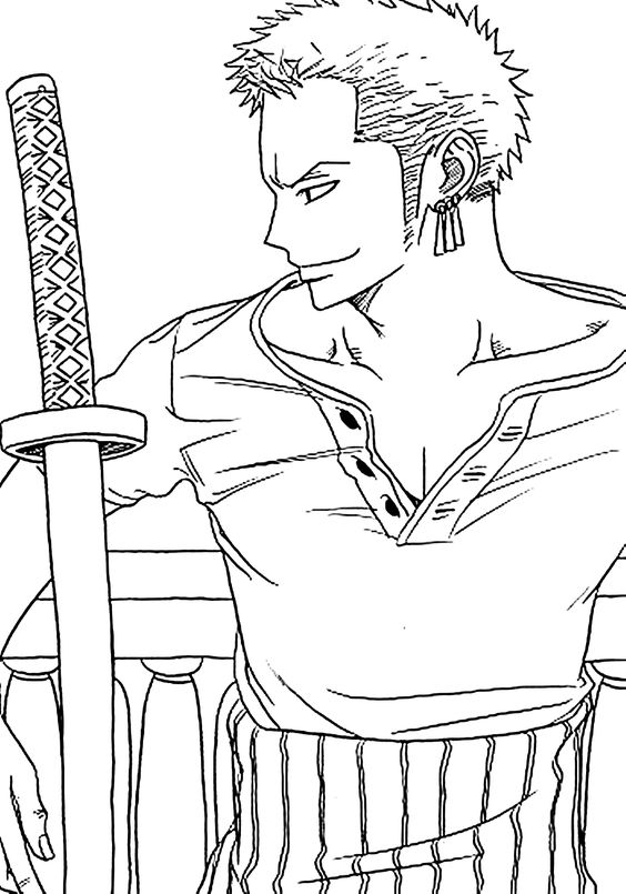 tranh tô màu one piece zoro